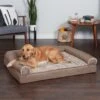FurHaven Luxe Fur & Performance Linen Cooling Gel Top Sofa Cat & Dog Bed With Removable Cover -Blue Buffalo || ROYAL CANIN || Wellness Sales 271766 MAIN. AC SS1800 V1612481545
