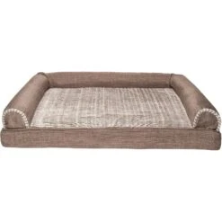 FurHaven Luxe Fur & Performance Linen Cooling Gel Top Sofa Cat & Dog Bed With Removable Cover -Blue Buffalo || ROYAL CANIN || Wellness Sales 271766 PT2. AC SS1800 V1612478851