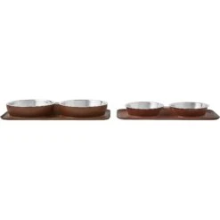 Frisco Silicone Stainless Steel Double Diner Dog & Cat Bowl, Brown -Blue Buffalo || ROYAL CANIN || Wellness Sales 277551 PT5. AC SS1800 V1627936139