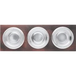 Frisco Multi Pet Feeding 3-Bowls Wood Stainless Steel Dog & Cat Bowl, Dark Wooden -Blue Buffalo || ROYAL CANIN || Wellness Sales 277571 PT4. AC SS1800 V1627935311