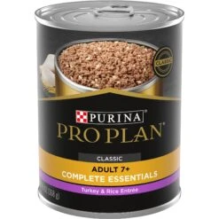 Purina Pro Plan Adult 7+ Complete Essentials Turkey & Rice Entree Wet Dog Food, 13-oz Can, Case Of 12