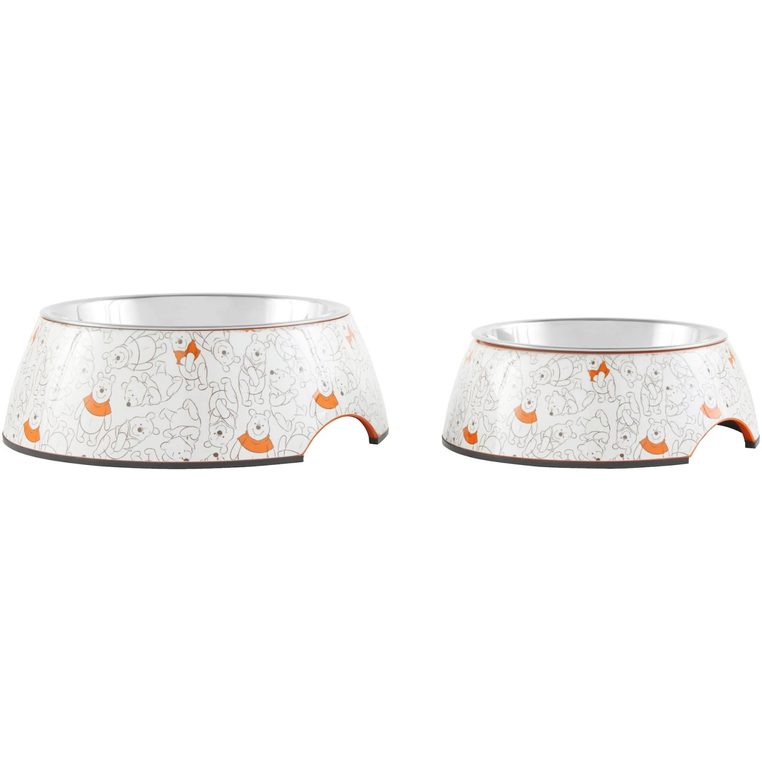 Disney Winnie The Pooh Non-Skid Stainless Steel With Melamine Stand Dog & Cat Bowl, Orange 7 Disney Winnie The Pooh Non-Skid Stainless Steel With Melamine Stand Dog & Cat Bowl, Orange - Image 5