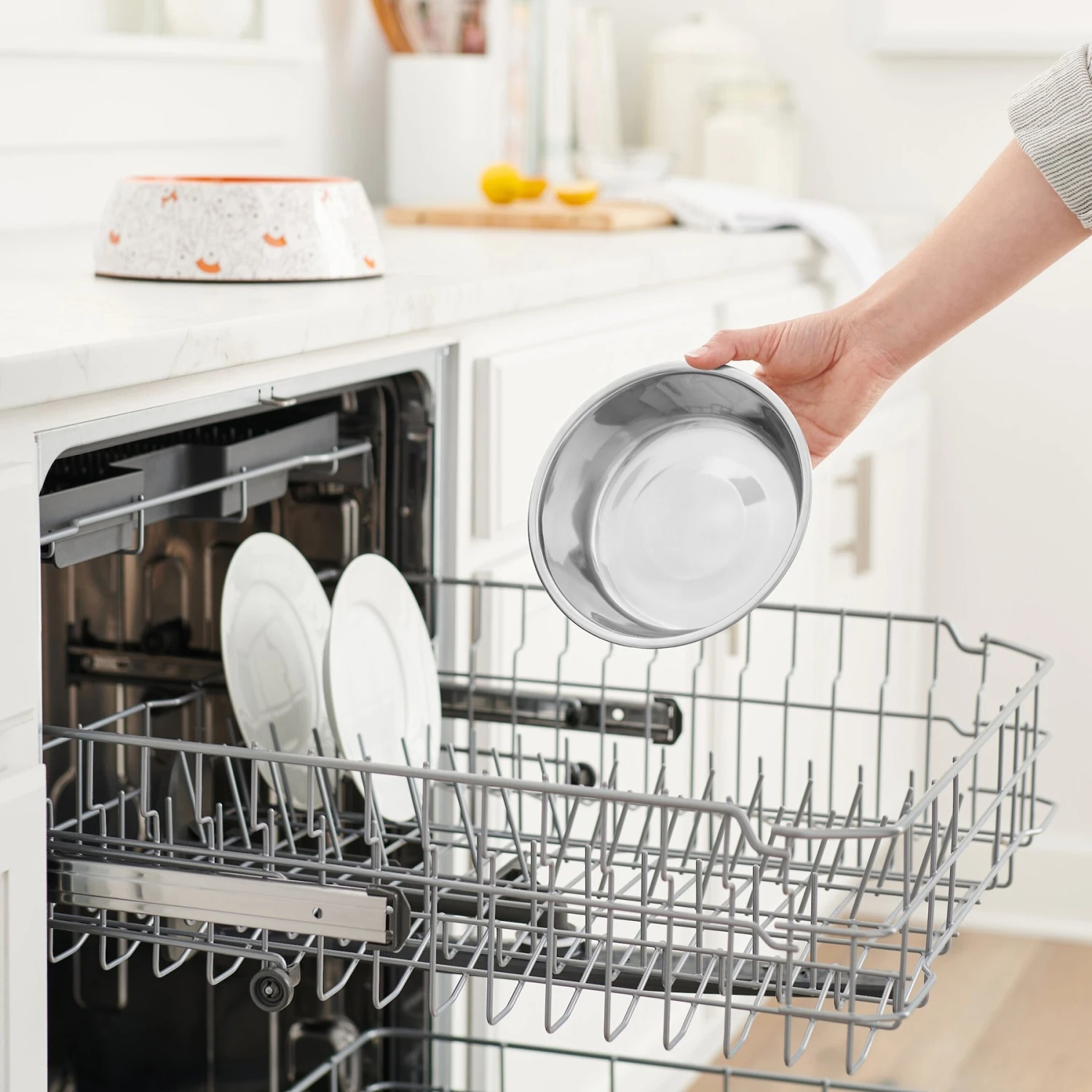 Disney Winnie The Pooh Non-Skid Stainless Steel With Melamine Stand Dog & Cat Bowl, Orange 8 Disney Winnie The Pooh Non-Skid Stainless Steel With Melamine Stand Dog & Cat Bowl, Orange - Image 6