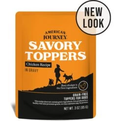 American Journey Savory Toppers Chicken Recipe In Gravy Grain-Free Dog Food Topper, 3-oz Pouches, Case Of 24