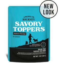 American Journey Savory Toppers Salmon Recipe In Gravy Grain-Free Dog Food Topper, 3-oz Pouches, Case Of 24