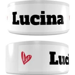 Frisco Personalized Two Hearts Ceramic Dog Bowl