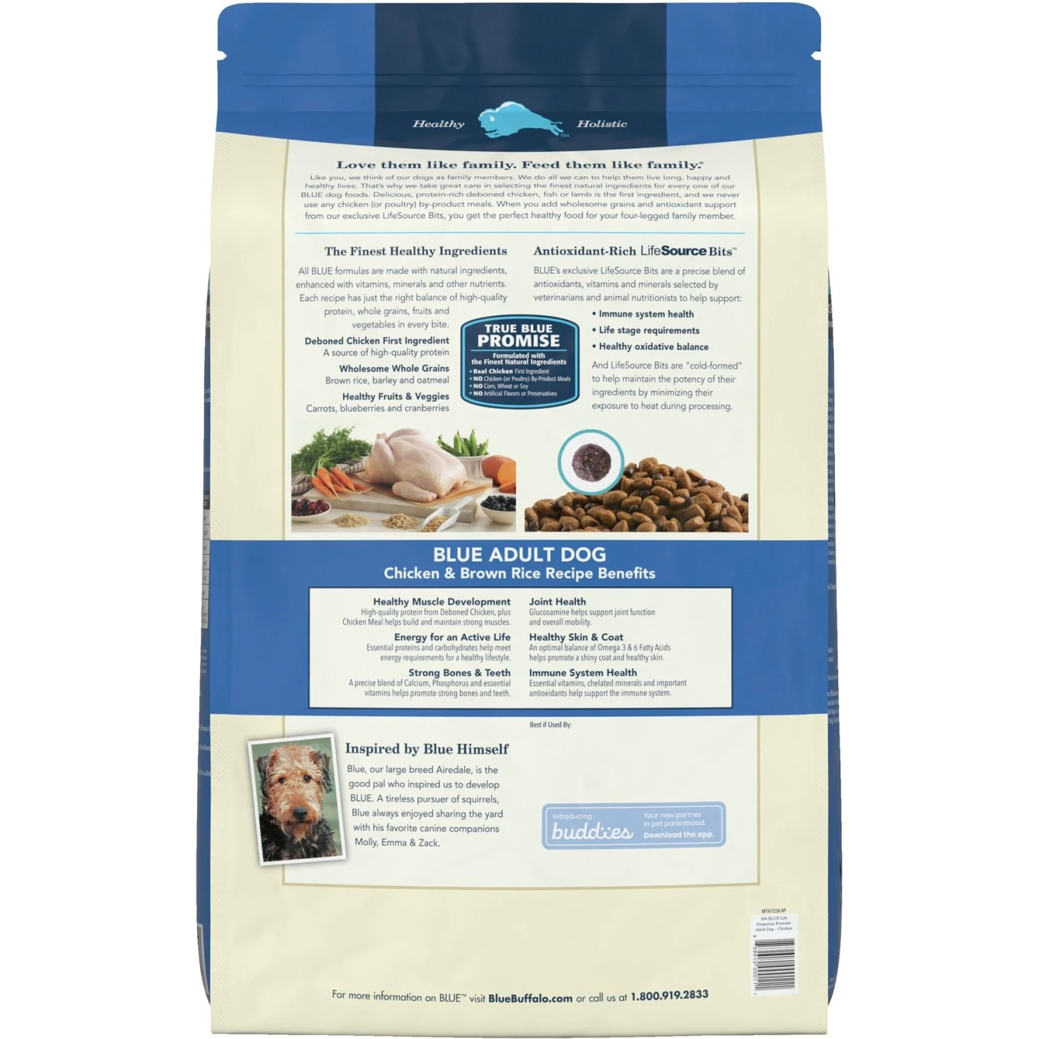Blue Buffalo Life Protection Formula Adult Chicken & Brown Rice Recipe Dry Dog Food & Blue Buffalo Health Bars Baked With Bacon, Egg & Cheese Dog Treats 5 Blue Buffalo Life Protection Formula Adult Chicken & Brown Rice Recipe Dry Dog Food & Blue Buffalo Health Bars Baked With Bacon, Egg & Cheese Dog Treats - Image 3