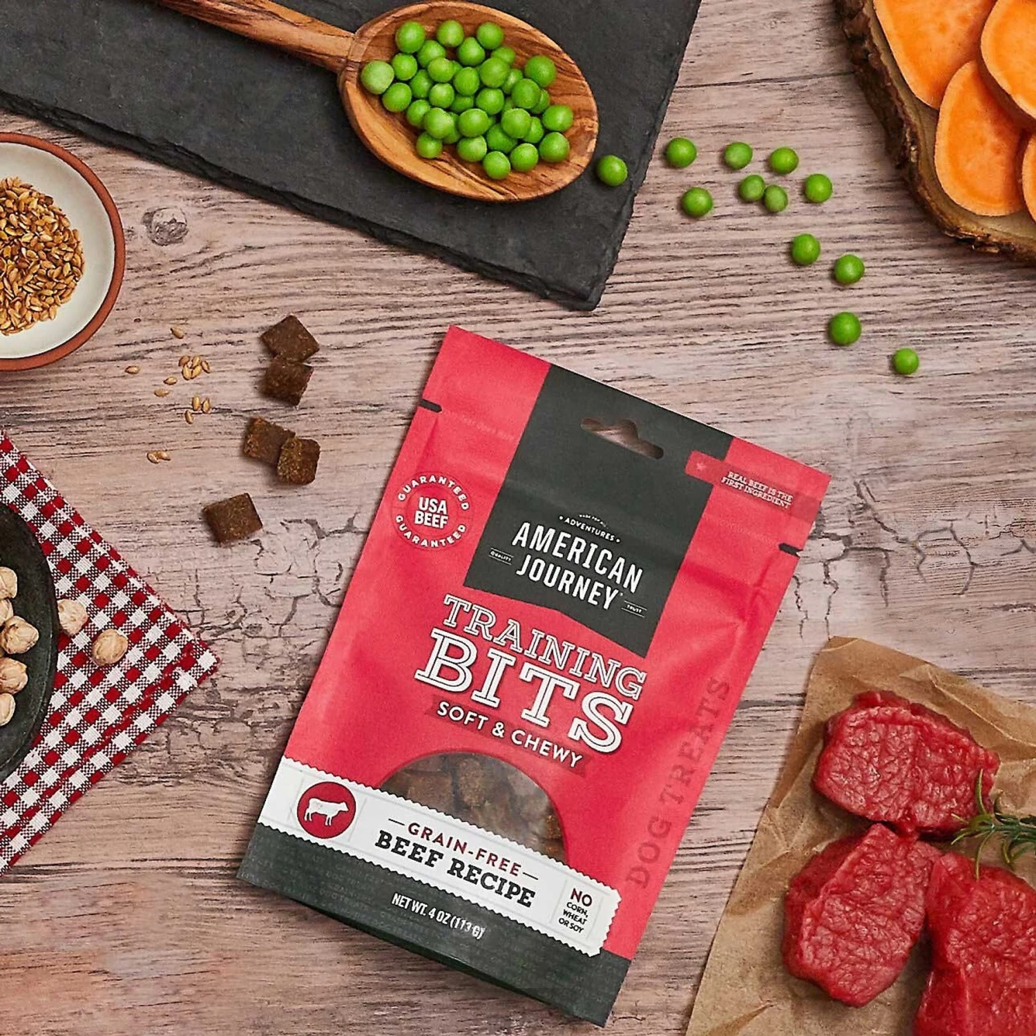 Cesar Classic Loaf In Sauce Beef Recipe, Filet Mignon, Grilled Chicken & Porterhouse Steak Flavors Variety Pack Grain-Free Small Breed Adult Wet Dog Food Trays & American Journey Beef Recipe Grain-Free Soft & Chewy Training Bits Dog Treats 9 Cesar Classic Loaf In Sauce Beef Recipe, Filet Mignon, Grilled Chicken & Porterhouse Steak Flavors Variety Pack Grain-Free Small Breed Adult Wet Dog Food Trays & American Journey Beef Recipe Grain-Free Soft & Chewy Training Bits Dog Treats - Image 7