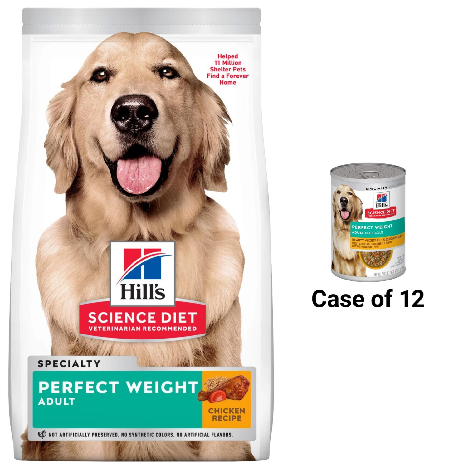Hill's Science Diet Adult Perfect Weight Chicken Recipe Dry Dog Food & Hill's Science Diet Adult Perfect Weight Hearty Vegetable & Chicken Stew Canned Dog Food 3 Hill's Science Diet Adult Perfect Weight Chicken Recipe Dry Dog Food & Hill's Science Diet Adult Perfect Weight Hearty Vegetable & Chicken Stew Canned Dog Food