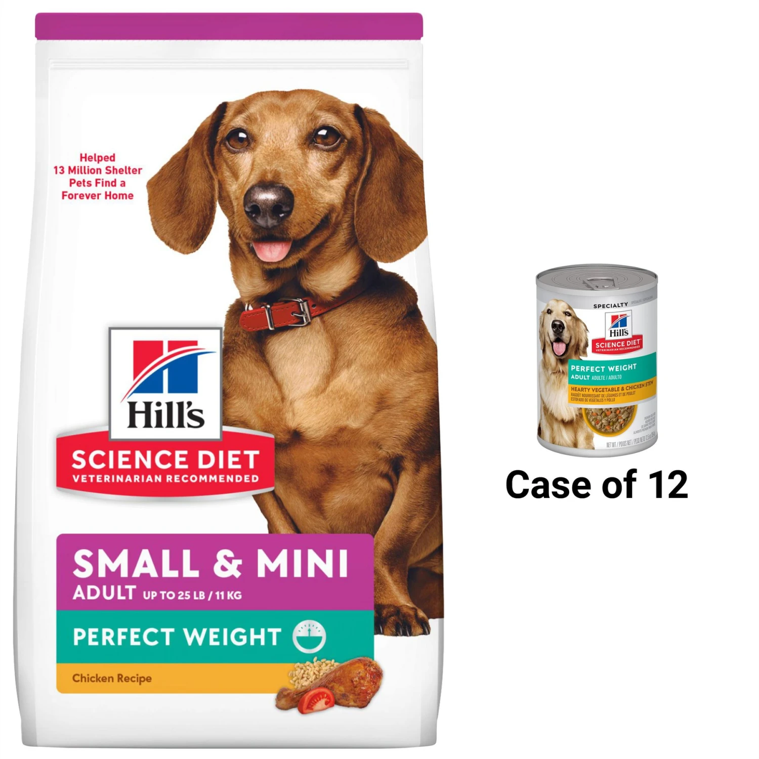 Hill's Science Diet Adult Perfect Weight Small & Mini Chicken Recipe Dry Dog Food & Hill's Science Diet Adult Perfect Weight Hearty Vegetable & Chicken Stew Canned Dog Food 3 Hill's Science Diet Adult Perfect Weight Small & Mini Chicken Recipe Dry Dog Food & Hill's Science Diet Adult Perfect Weight Hearty Vegetable & Chicken Stew Canned Dog Food