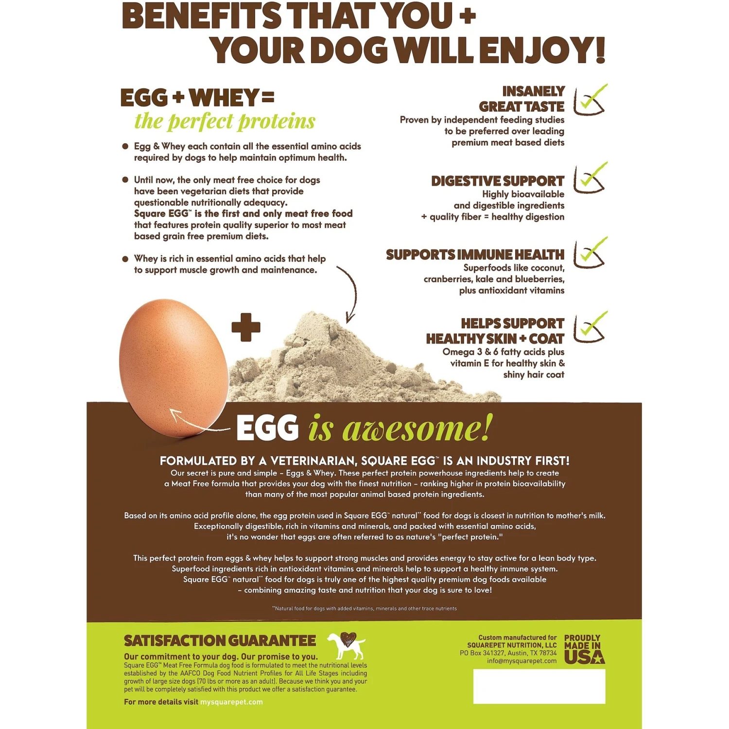 SquarePet Square Egg Meat Free Formula Dry Dog Food 4 SquarePet Square Egg Meat Free Formula Dry Dog Food - Image 2