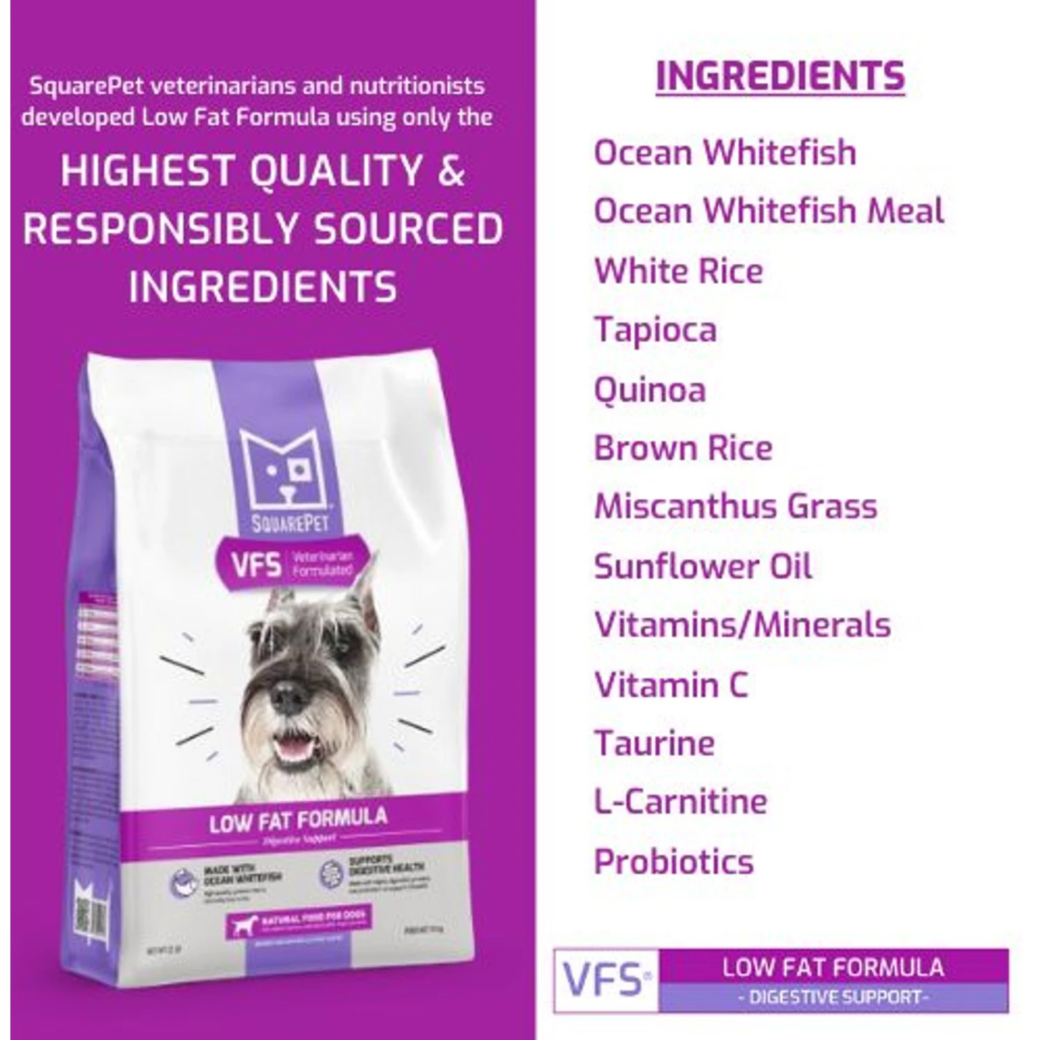 SquarePet VFS Digestive Support Low Fat Formula Dry Dog Food 6 SquarePet VFS Digestive Support Low Fat Formula Dry Dog Food - Image 4