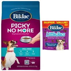 Bil-Jac Picky No More Small Breed Chicken Liver Recipe Dry Dog Food & Bil-Jac Little-Jacs Small Dog Chicken Liver Training Dog Treats