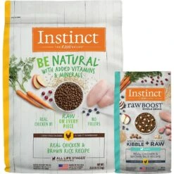 Instinct Be Natural Real Chicken & Brown Rice Recipe Freeze-Dried Raw Coated Dry Dog Food & Instinct Raw Boost Puppy Whole Grain Real Chicken & Brown Rice Recipe Freeze-Dried Raw Coated Dry Dog Food