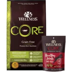 Wellness CORE Grain-Free Reduced Fat Turkey & Chicken Recipe Dry Dog Food & Wellness CORE Healthy Joints Beef Grain-Free Crunchy Dog Treats