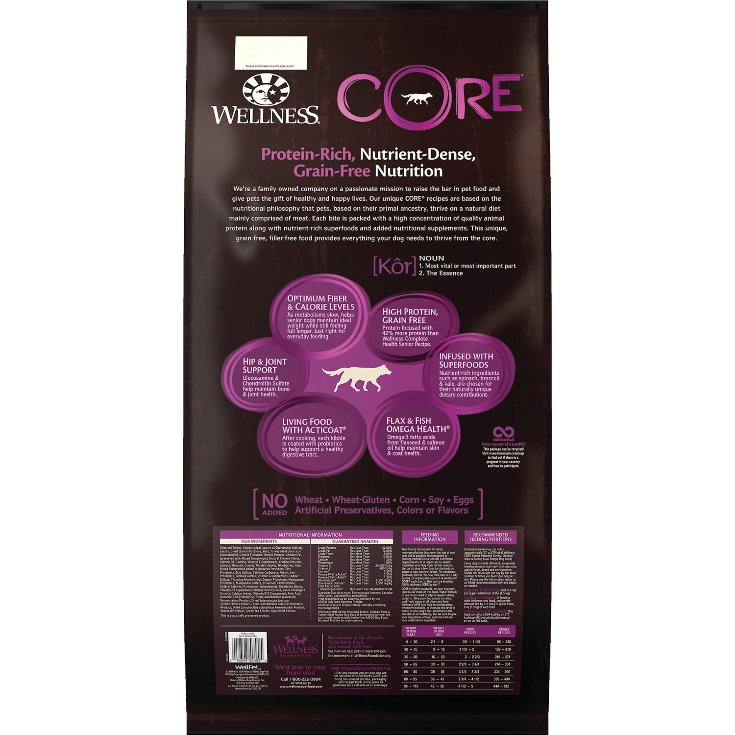 Wellness CORE Grain-Free Senior Deboned Turkey Recipe Dry Dog Food & Wellness CORE Healthy Joints Beef Grain-Free Crunchy Dog Treats 4 Wellness CORE Grain-Free Senior Deboned Turkey Recipe Dry Dog Food & Wellness CORE Healthy Joints Beef Grain-Free Crunchy Dog Treats - Image 2