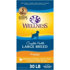 Wellness Large Breed Complete Health Puppy Deboned Chicken, Brown Rice & Salmon Meal Recipe Dry Dog Food & Wellness Complete Health Just For Puppy Canned Dog Food -Blue Buffalo || ROYAL CANIN || Wellness Sales 298728 PT5. AC SS1800 V1691425673