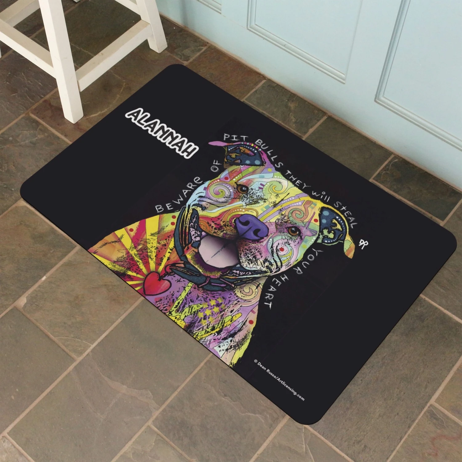 Bungalow Flooring By Dean Russo Pit Bull Heart Personalized Floor Mat 4 Bungalow Flooring By Dean Russo Pit Bull Heart Personalized Floor Mat - Image 2