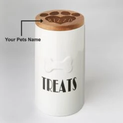 Frisco Ceramic Personalized Treat Jar With Wood Lid, 4 Cup, 32oz 13 Frisco Ceramic Personalized Treat Jar With Wood Lid, 4 Cup, 32oz -Blue Buffalo || ROYAL CANIN || Wellness Sales 301179 PT5. AC SS1800 V1631119577