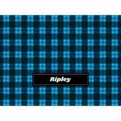 Frisco Personalized Plaid Sherpa Cat & Dog Blanket, 30" X 40" -Blue Buffalo || ROYAL CANIN || Wellness Sales 303832 PT4. AC SS1800 V1637610128