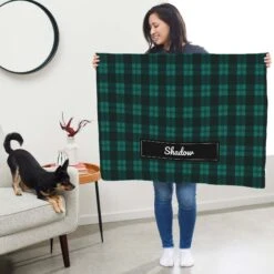 Frisco Personalized Plaid Soft Fleece Cat & Dog Blanket, 30" X 40" -Blue Buffalo || ROYAL CANIN || Wellness Sales 303999 PT5. AC SS1800 V1637610115