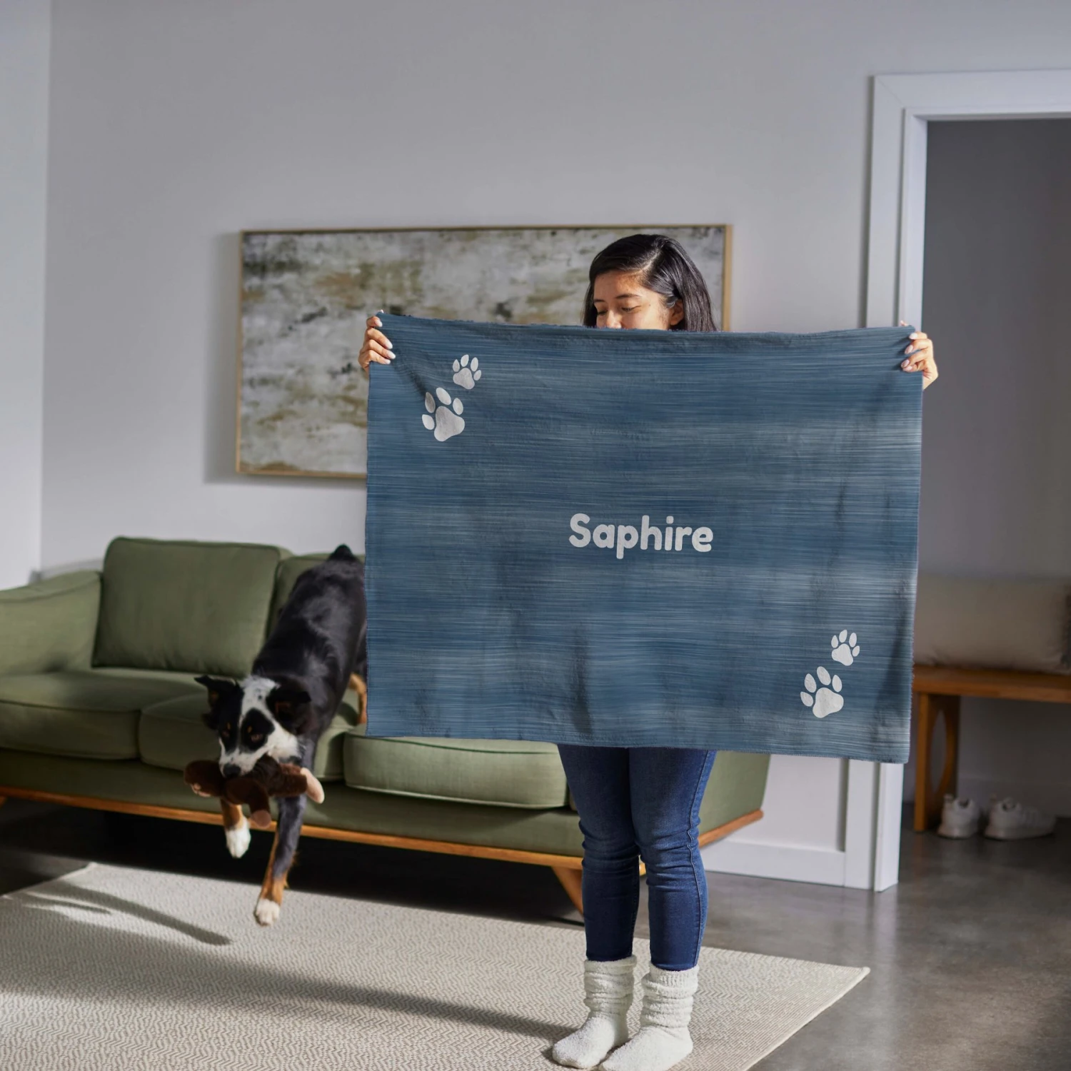 Frisco Personalized Heathered Soft Fleece Cat & Dog Blanket, 30" X 40" 8 Frisco Personalized Heathered Soft Fleece Cat & Dog Blanket, 30" X 40" - Image 6