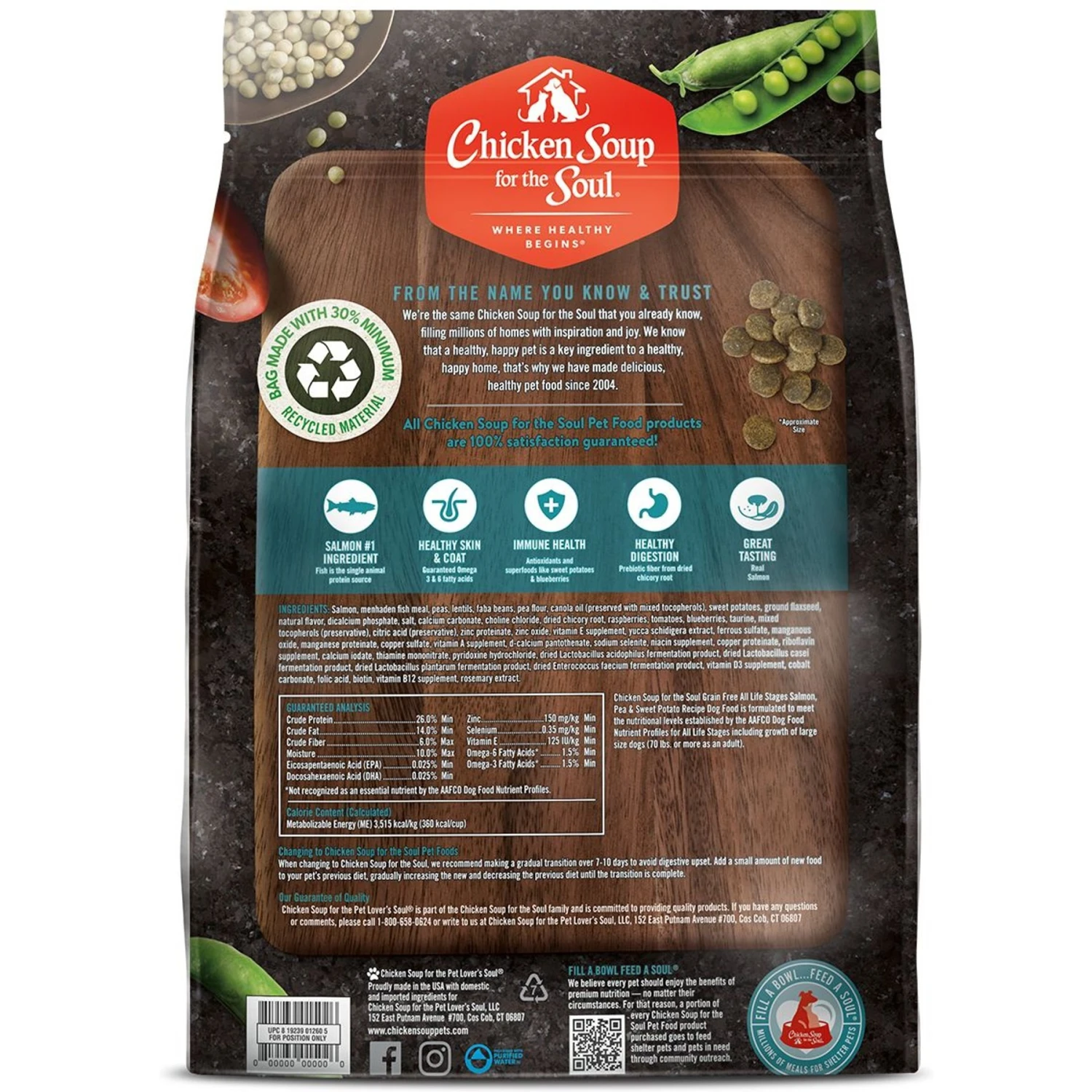 Chicken Soup For The Soul Salmon, Pea & Sweet Potato Recipe Grain-Free Dry Dog Food, 10-lb Bag 4 Chicken Soup For The Soul Salmon, Pea & Sweet Potato Recipe Grain-Free Dry Dog Food, 10-lb Bag - Image 2