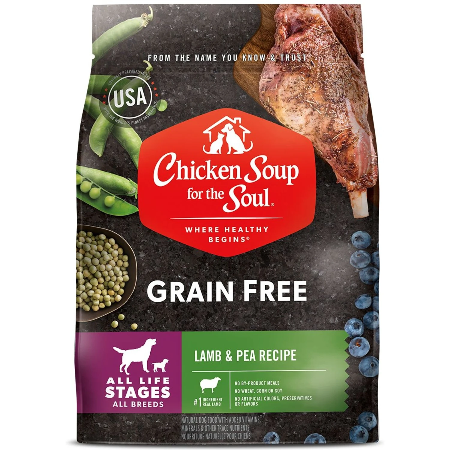 Chicken Soup For The Soul Lamb & Pea Recipe Grain-Free Dry Dog Food, 10-lb Bag 3 Chicken Soup For The Soul Lamb & Pea Recipe Grain-Free Dry Dog Food, 10-lb Bag