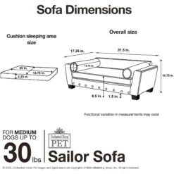 Enchanted Home Pet Sailor Sofa Cat & Dog Bed With Removable Cover 17 Enchanted Home Pet Sailor Sofa Cat & Dog Bed With Removable Cover -Blue Buffalo || ROYAL CANIN || Wellness Sales 305355 PT6. AC SS1800 V1623249450