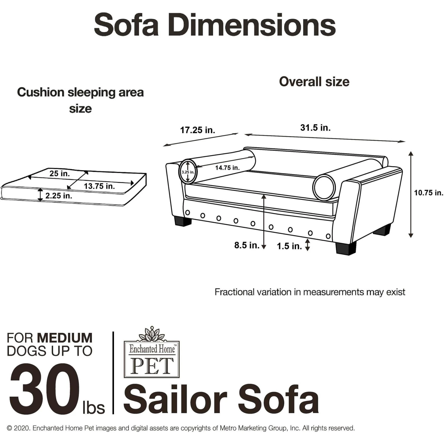 Enchanted Home Pet Sailor Sofa Cat & Dog Bed With Removable Cover 9 Enchanted Home Pet Sailor Sofa Cat & Dog Bed With Removable Cover - Image 7