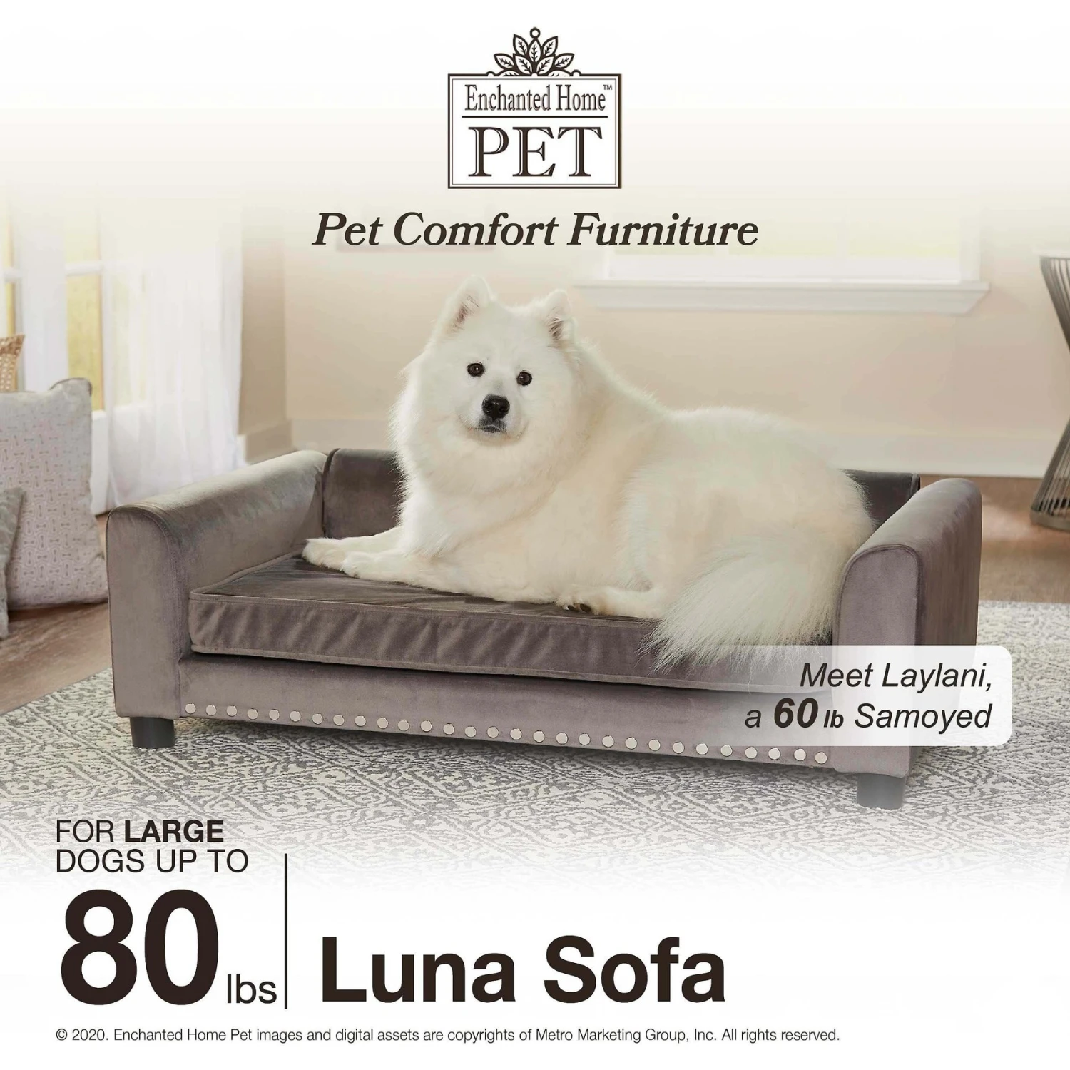 Enchanted Home Pet Luna Sofa Cat & Dog Bed With Removable Cover 7 Enchanted Home Pet Luna Sofa Cat & Dog Bed With Removable Cover - Image 5