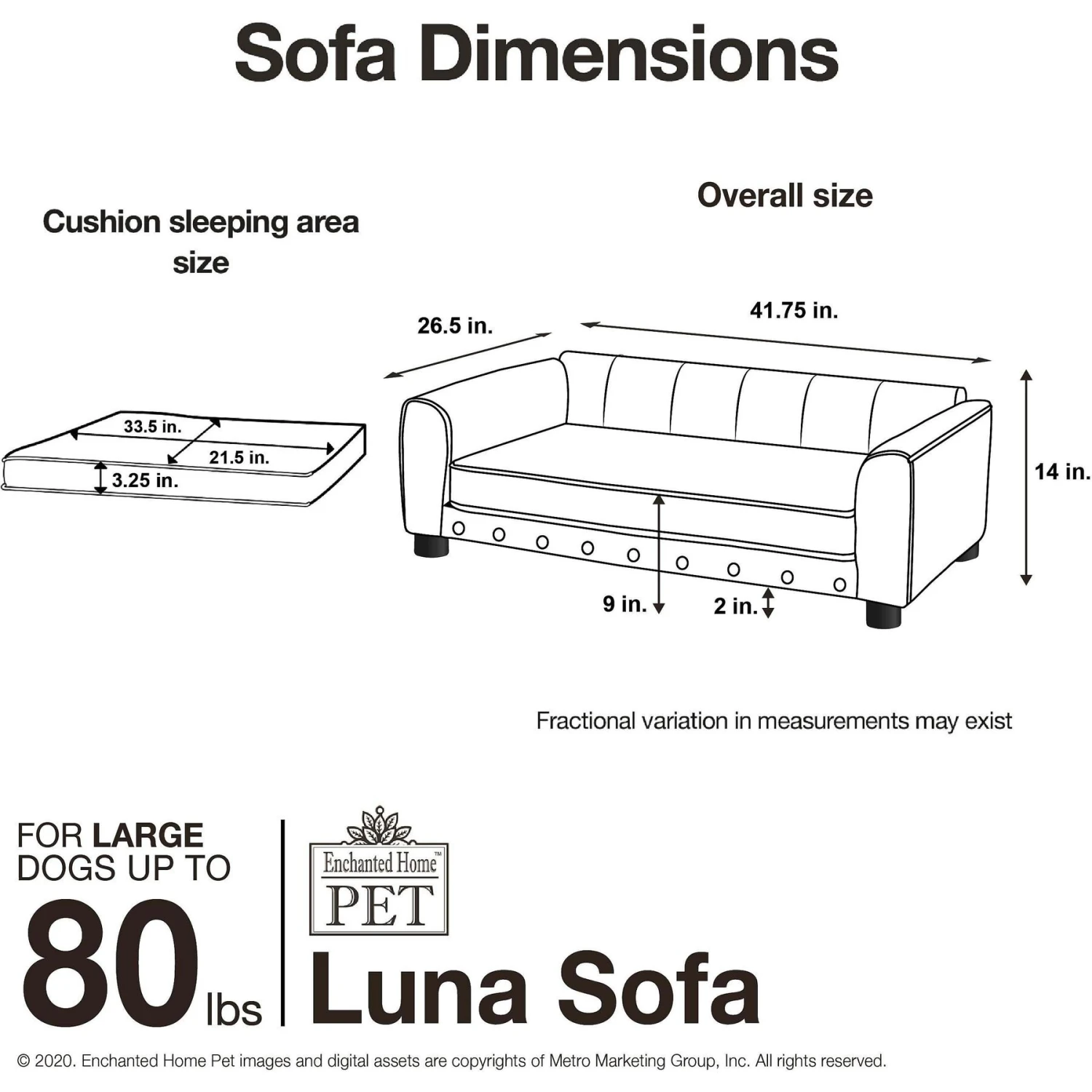 Enchanted Home Pet Luna Sofa Cat & Dog Bed With Removable Cover 9 Enchanted Home Pet Luna Sofa Cat & Dog Bed With Removable Cover - Image 7