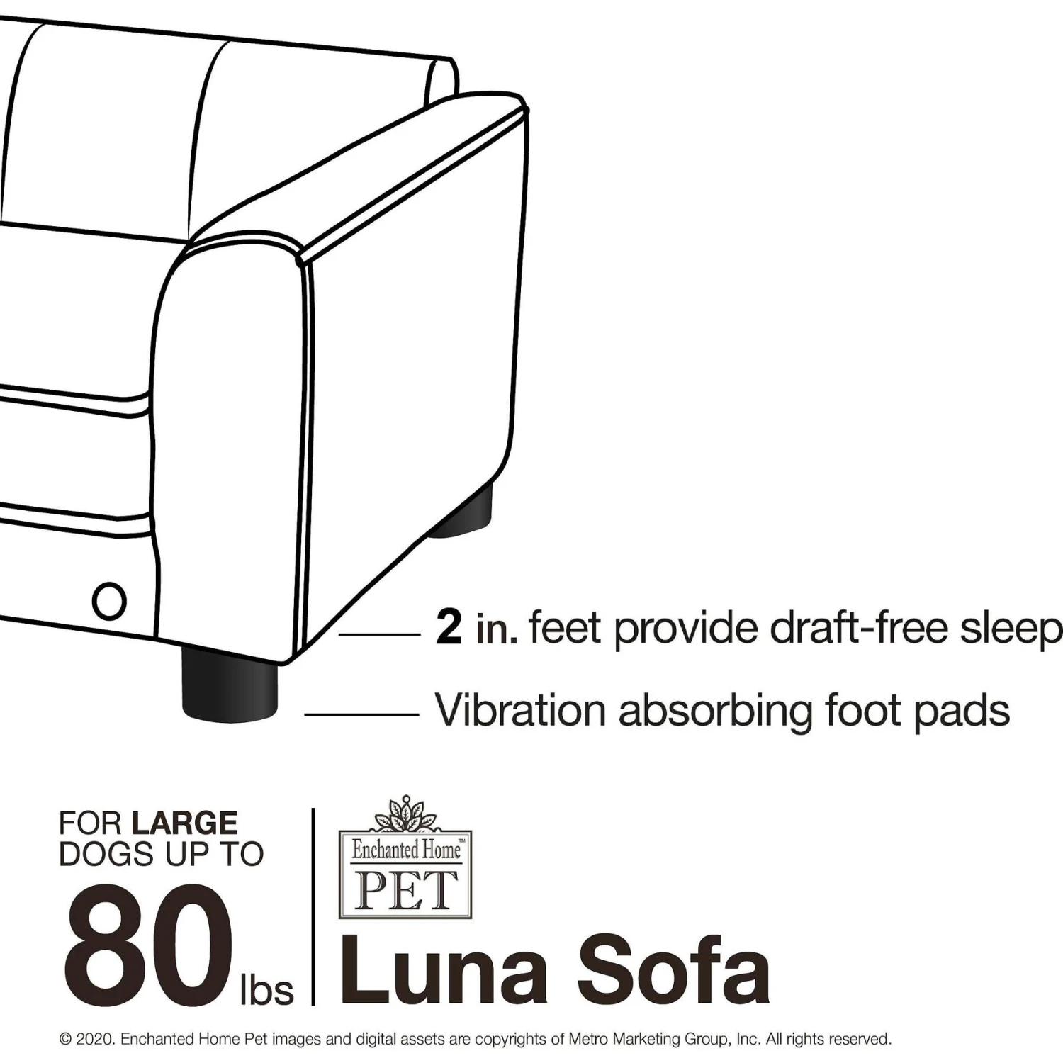 Enchanted Home Pet Luna Sofa Cat & Dog Bed With Removable Cover 10 Enchanted Home Pet Luna Sofa Cat & Dog Bed With Removable Cover - Image 8