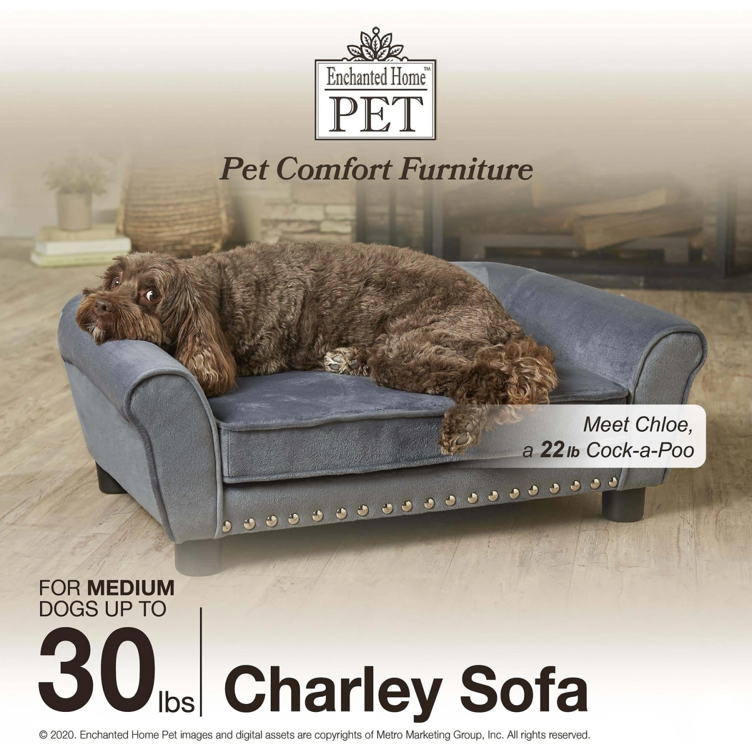 Enchanted Home Pet Charley Sofa Cat & Dog Bed With Removable Cover 7 Enchanted Home Pet Charley Sofa Cat & Dog Bed With Removable Cover - Image 5