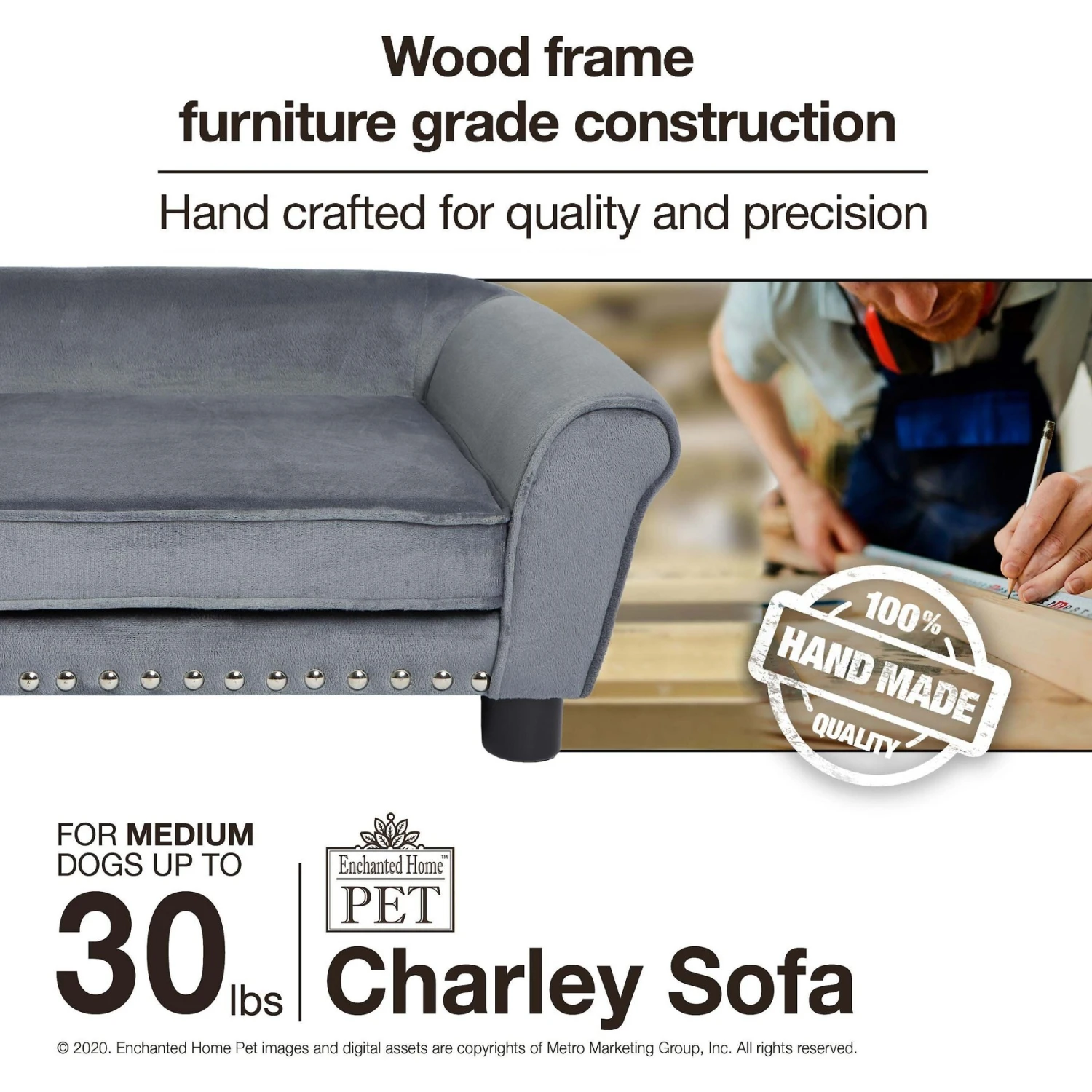 Enchanted Home Pet Charley Sofa Cat & Dog Bed With Removable Cover 11 Enchanted Home Pet Charley Sofa Cat & Dog Bed With Removable Cover - Image 9