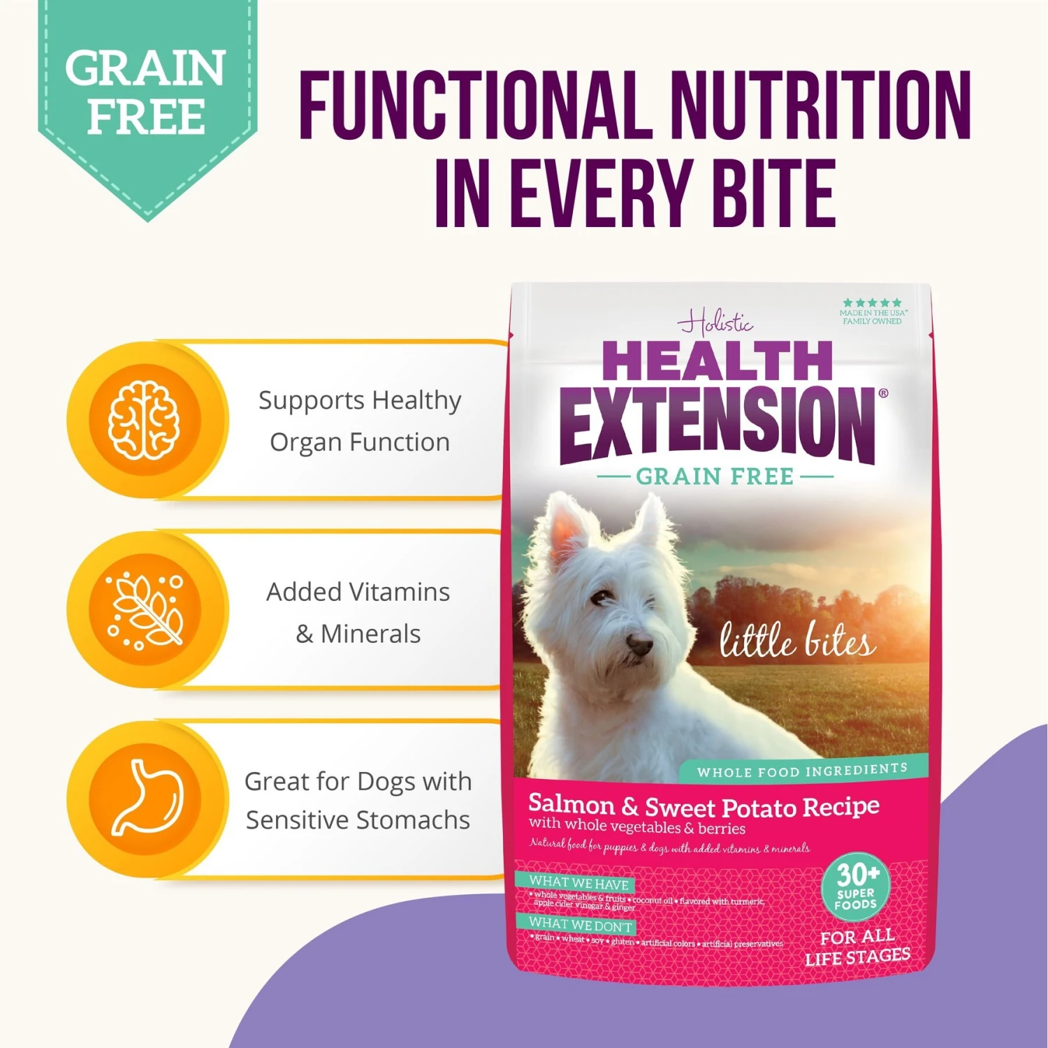 Health Extension Little Bites Grain-Free Salmon Recipe Dry Dog Food 6 Health Extension Little Bites Grain-Free Salmon Recipe Dry Dog Food - Image 4