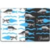 904 Custom Personalized Trendy Fish Print Dog & Cat Bowl Placemat -Blue Buffalo || ROYAL CANIN || Wellness Sales 314073 MAIN. AC SS1800 V1626239325