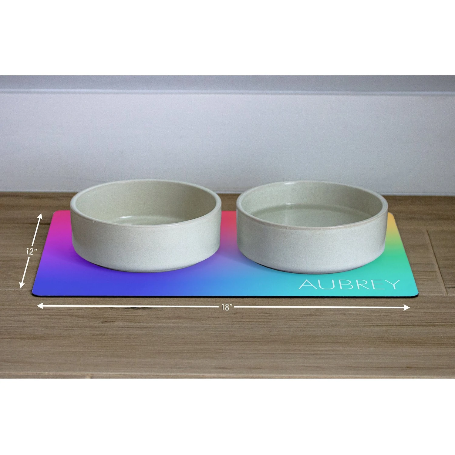 904 Custom Personalized Rainbow Watercolor Modern Dog & Cat Placemat 5 904 Custom Personalized Rainbow Watercolor Modern Dog & Cat Placemat - Image 3