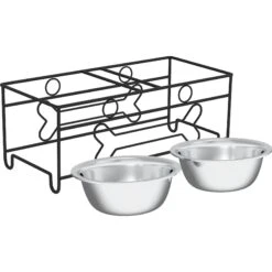 Pet Adobe Modern Double Elevated Dog Bowl -Blue Buffalo || ROYAL CANIN || Wellness Sales 315043 PT6. AC SS1800 V1626392862