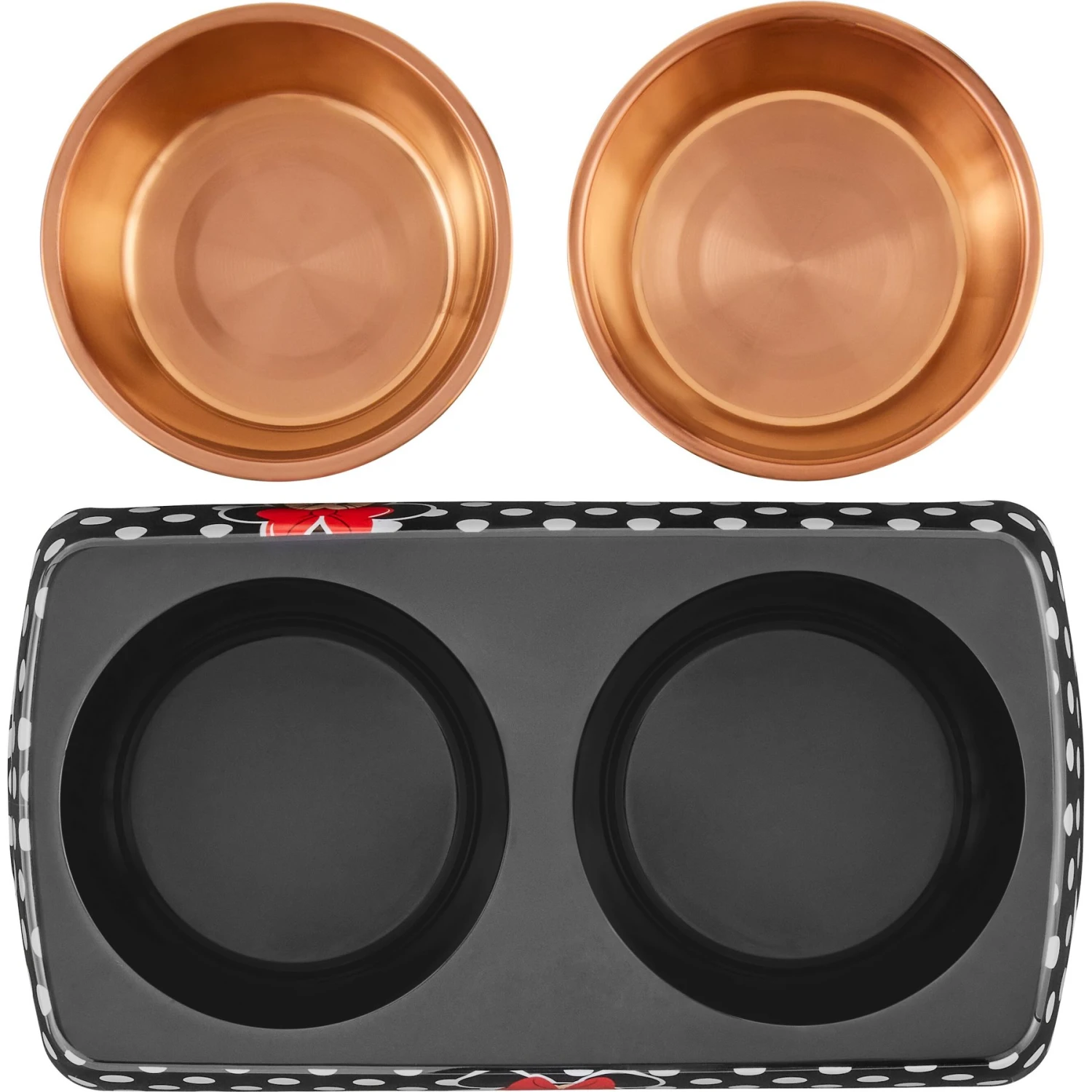 Disney Minnie Mouse Peek-A-Boo Melamine Stainless Steel Double Dog & Cat Bowl 7 Disney Minnie Mouse Peek-A-Boo Melamine Stainless Steel Double Dog & Cat Bowl - Image 5