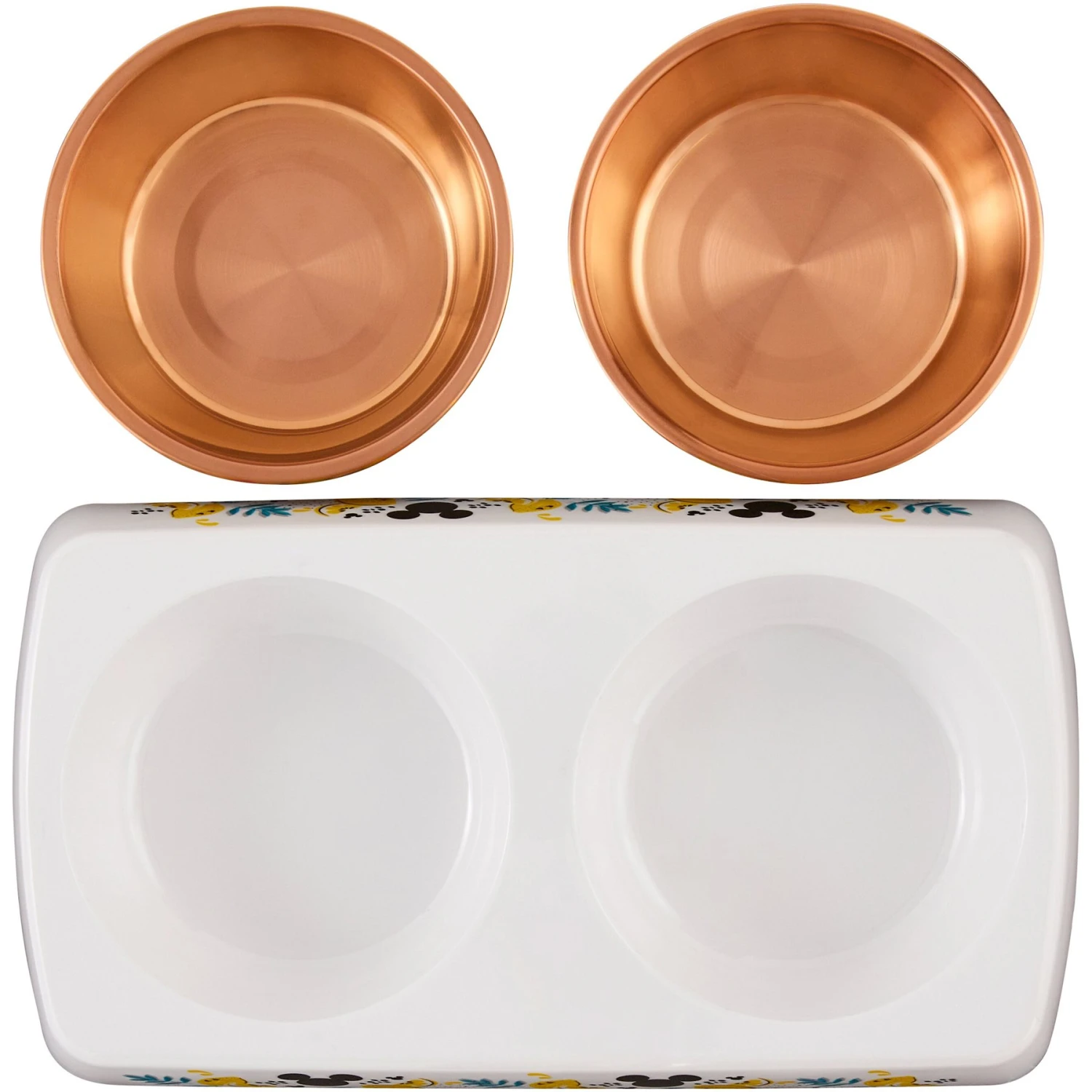 Disney Mickey Mouse Lemon Melamine Stainless Steel Double Dog & Cat Bowl 7 Disney Mickey Mouse Lemon Melamine Stainless Steel Double Dog & Cat Bowl - Image 5
