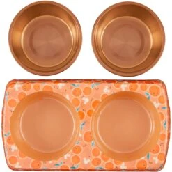Disney Mickey Mouse Orange Bamboo Melamine Stainless Steel Double Dog & Cat Bowl -Blue Buffalo || ROYAL CANIN || Wellness Sales 315350 PT4. AC SS1800 V1646327657