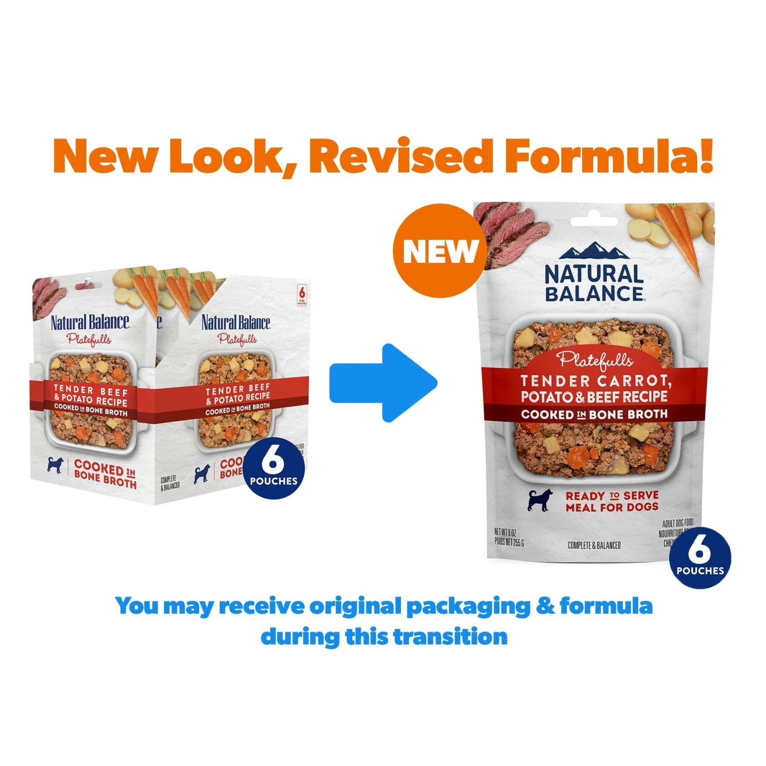 Natural Balance Original Ultra Platefulls Tender Carrot, Potato & Beef Recipe Wet Dog Food, 9-oz Pouch, Case Of 12 4 Natural Balance Original Ultra Platefulls Tender Carrot, Potato & Beef Recipe Wet Dog Food, 9-oz Pouch, Case Of 12 - Image 2
