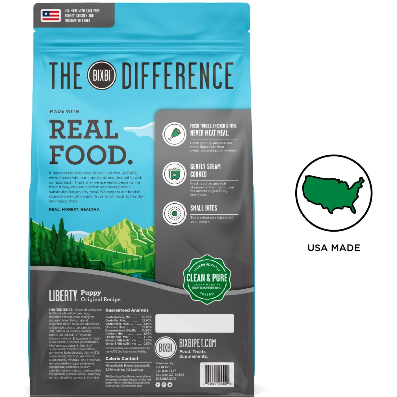 BIXBI Liberty Puppy Original Recipe Fresh Turkey, Chicken & Fish Dry Dog Food 4 BIXBI Liberty Puppy Original Recipe Fresh Turkey, Chicken & Fish Dry Dog Food - Image 2