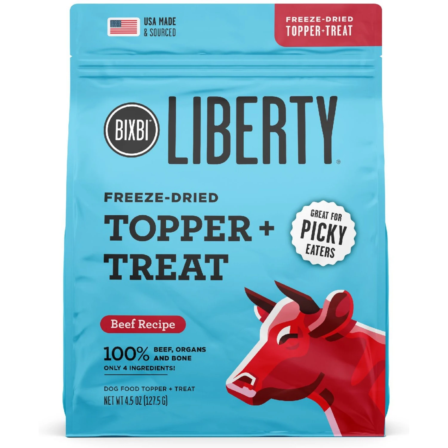BIXBI Liberty Beef Recipe Freeze-Dried Dog Topper & Treat, 4.5-oz Bag 3 BIXBI Liberty Beef Recipe Freeze-Dried Dog Topper & Treat, 4.5-oz Bag