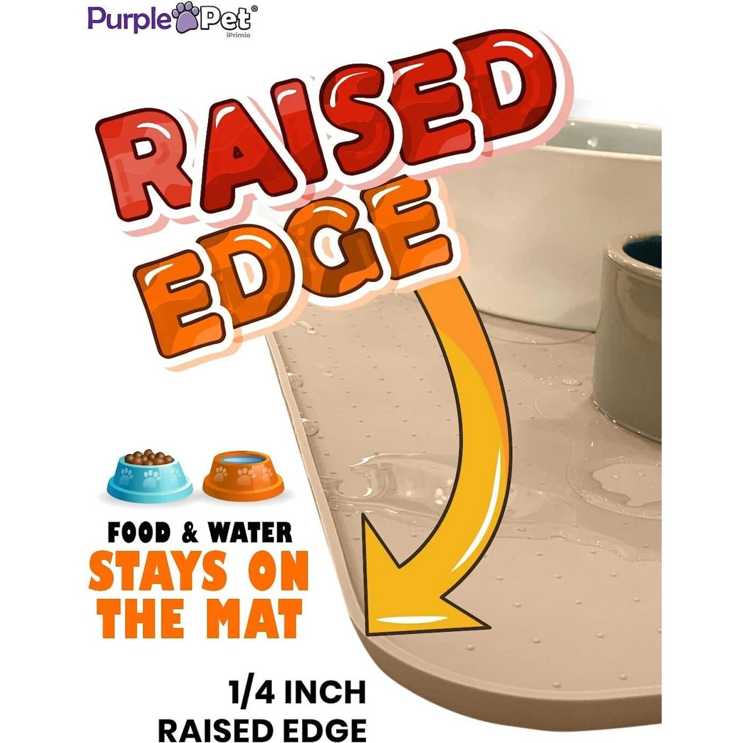 IPrimio Paw Print Dog & Cat Feeding Mat, X-Large 5 IPrimio Paw Print Dog & Cat Feeding Mat, X-Large - Image 3