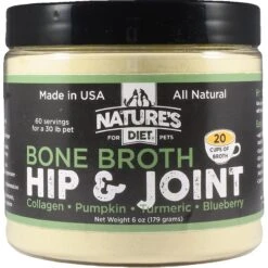 Nature's Diet Hip & Joint Bone Broth Dry Dog & Cat Food Topping, 6-oz Jar