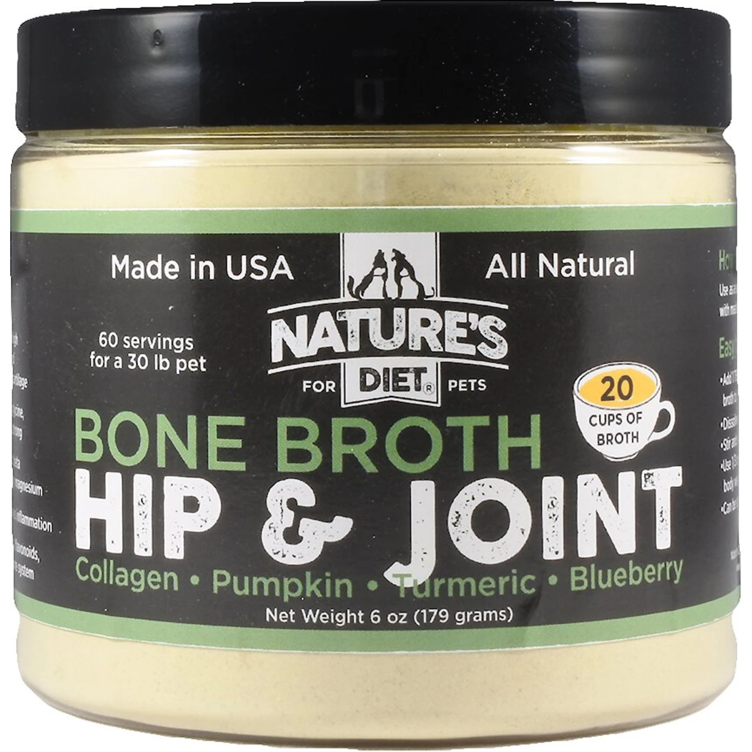 Nature's Diet Hip & Joint Bone Broth Dry Dog & Cat Food Topping, 6-oz Jar 3 Nature's Diet Hip & Joint Bone Broth Dry Dog & Cat Food Topping, 6-oz Jar