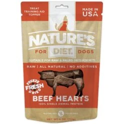 Nature's Diet Beef Heart Raw Freeze-Dried Dog Treats, 4-oz Pouch