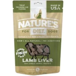 Nature's Diet Lamb Liver Raw Freeze-Dried Dog Treats, 3.5-oz Pouch